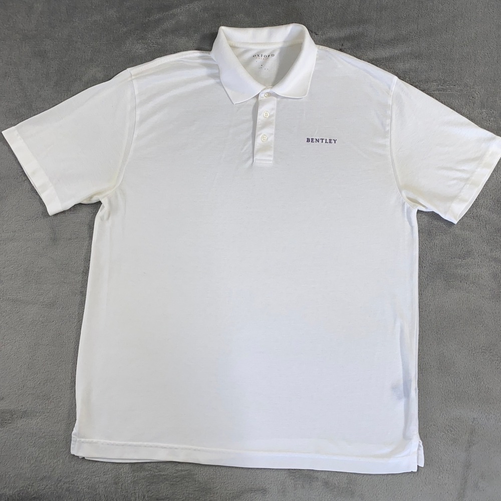 Oxford America Bentley Polo Mens XL White Workwear Golf Logo Short Sleeve Pique‎